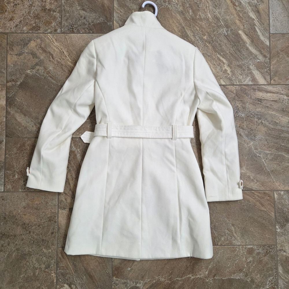 Atmosphere White Funnel Neck Belted Coat Winter Warm‎ Jacket Size 4 - Picture 15 of 15
